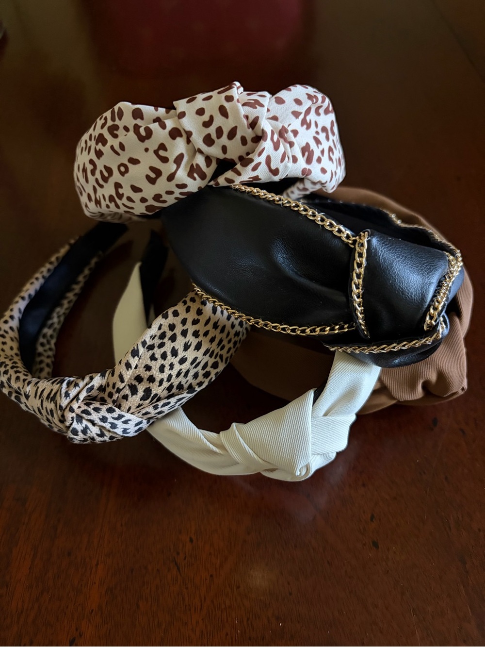Knotted Headband Set Cream, Brown, Black & Gold, & Animal Prints
